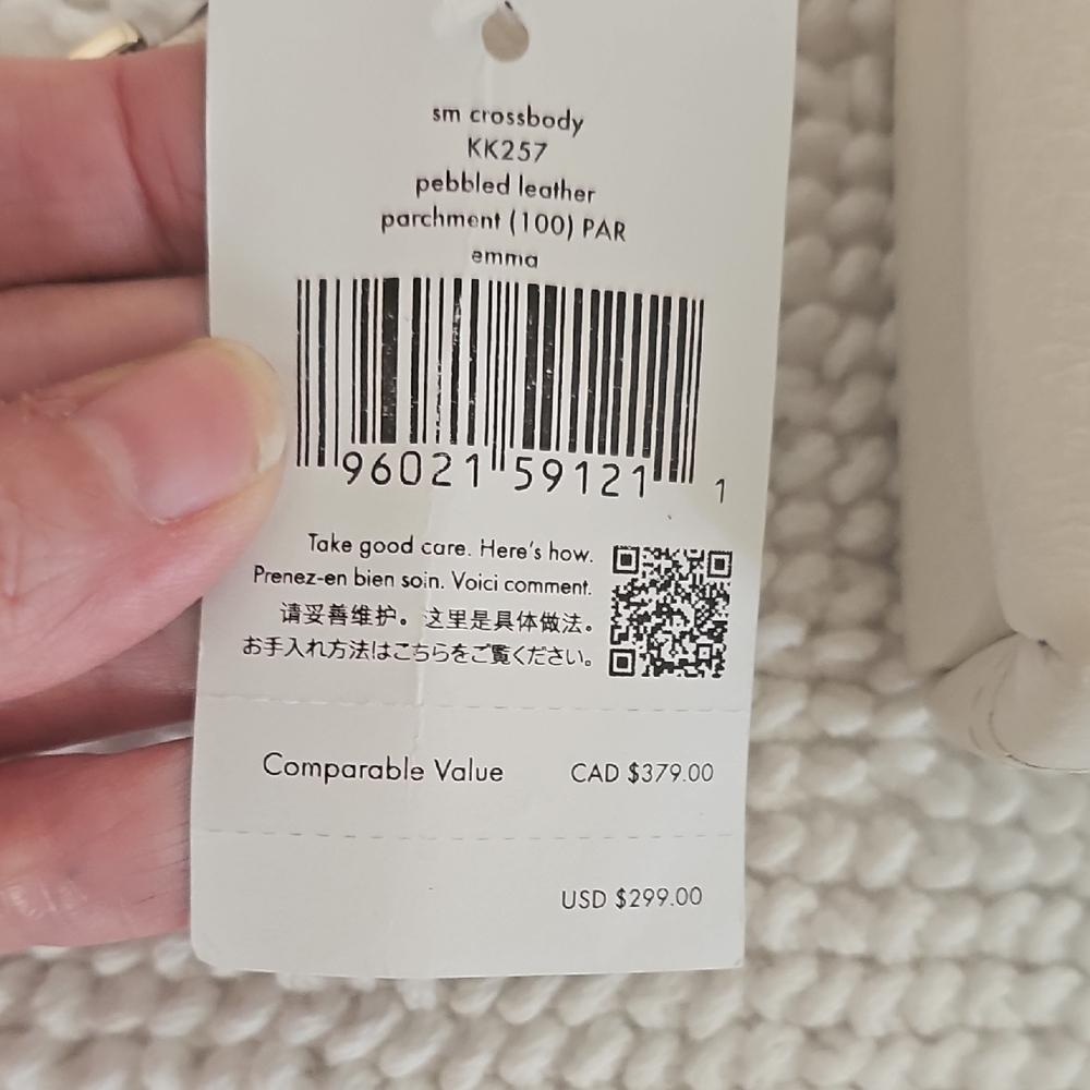 kate spade Cream Pebbled Leather Crossbody with Logo Strap - Picture 7 of 12